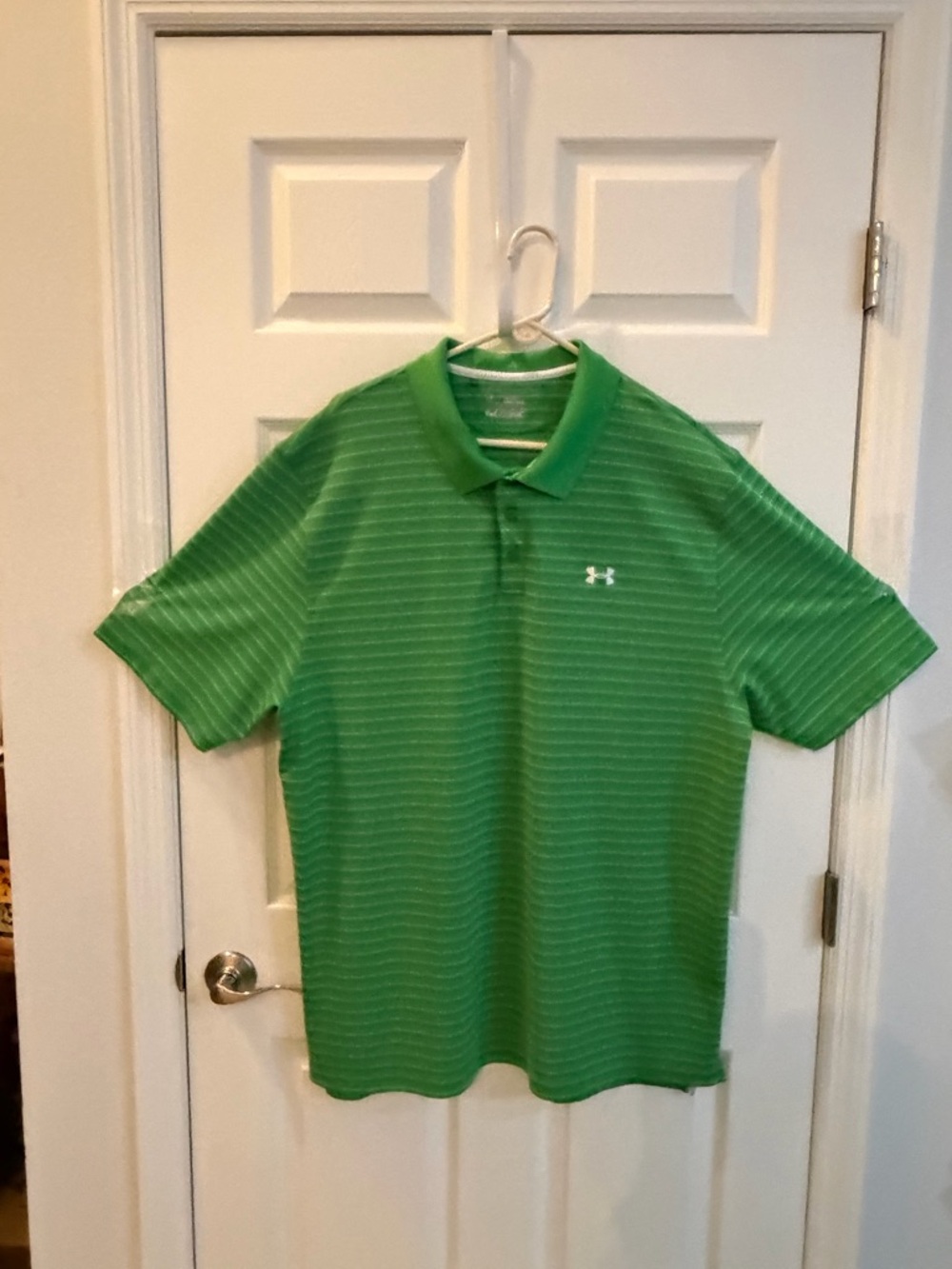Under Armour Men’s Lime Green Striped Polo
